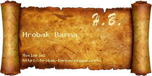 Hrobak Barna névjegykártya