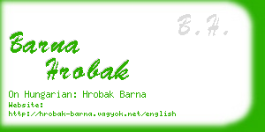 barna hrobak business card